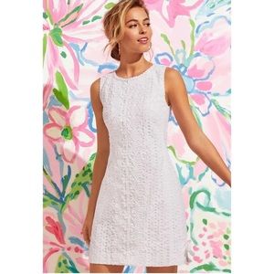Lilly Pulitzer Melani Shift Eyelet Dress, Size 16 in white.